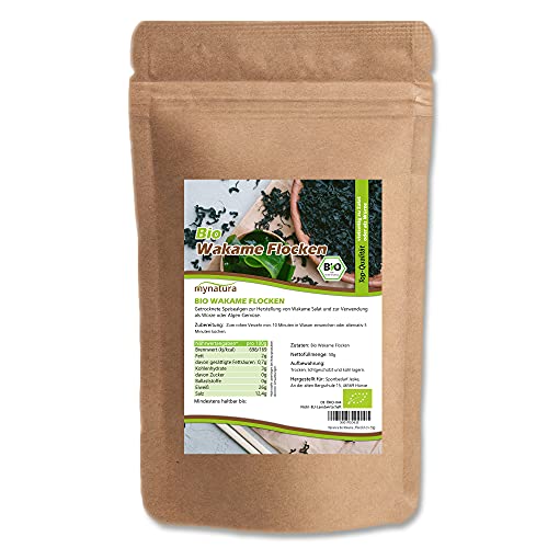 Mynatura Bio Wakame Flocken 50g I Wakame Alge I Getrocknet I Meeresalge I Qualifizierte Wildsammlung I Pflanzlich (1 x 50g) von mynatura