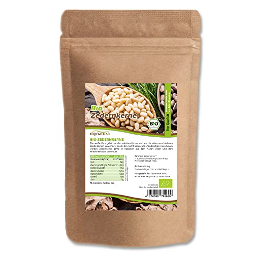 Mynatura Bio Zedernkerne, ganz I Pinien I Kerne I Snack I Nuss-Mix | sibirischer Wildsammlung | Pinienkerne - Pinus sibirica (100 g) von mynatura