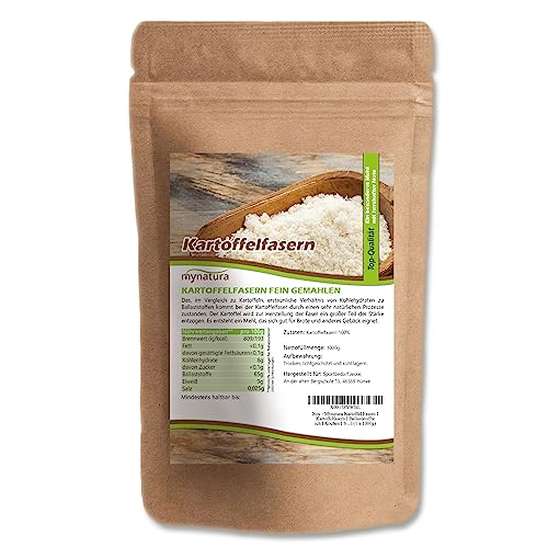 Mynatura Kartoffel Fasern I Kartoffelfasern I Ballaststoffreich I Kochen I Suppe I Kartoffelbrot I Kartoffelmehl I Beutel (1 x 1000g) von mynatura