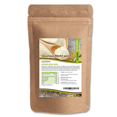 Mynatura Quinoa Mehl I Weiß I Quinoamehl I Getreide I Nährstoffreich I Mehlalternative I Kochen I Backen I Beutel (1 x 1000g) von Mynatura