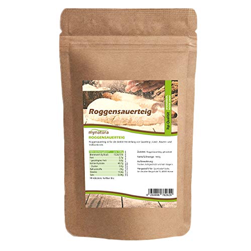 Mynatura Roggensauerteig I Getrocknet I Brot backen I Teigmischung I Roggenteig I Roggen I Sauerteig Pulver I Beutel (2x 1000g) von mynatura