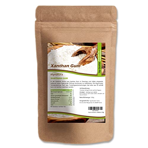 Mynatura Xanthan Gum I Bindemittel I Zum Backen I Kochen I Geschmacksneutral I Backwaren I Stabilisator (1000g) von mynatura