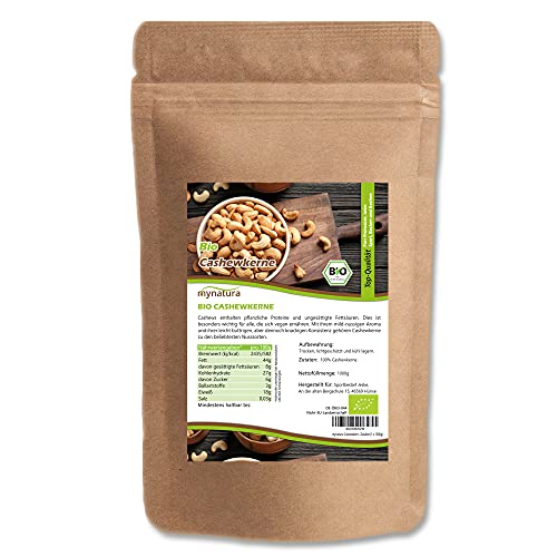 mynatura Bio Cashewkerne ganz unbehandelt, ungesalzen und ohne Zusätze (1 x 1000g) von mynatura