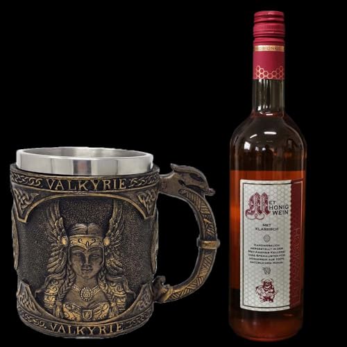 Geschenkset Krug Valkyrie inklusive Met - Honigwein Beerenmet Wikinger Wikingertrunk (Honigwein) (Honigwein) von MystiCalls