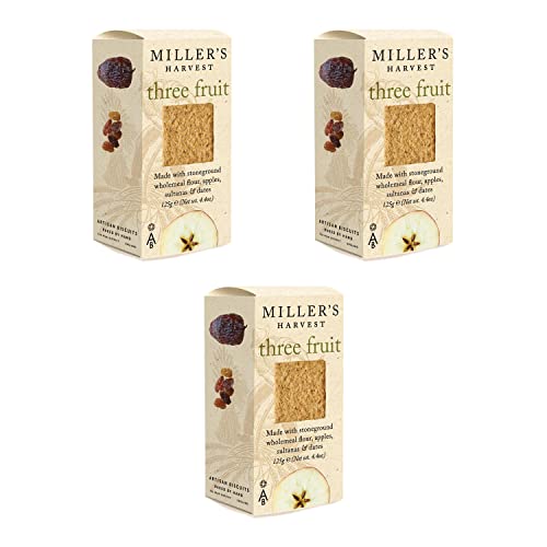 Artisan Biscuits Miller's Three Fruit Cracker, 125 g, 3 Stück von Mystic Moments