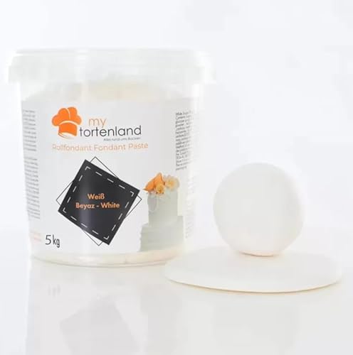 Zuckerteig | Rollfondant | Zuckermasse | Fondant 1-5kg | 26 Farben | Perfekt zum Modellieren von Figuren und Dekorationen | Stark, glatt und geschmeidig | Halal & Koscher Weiß 5 kg Zuckerteig | Rollfondant | Zuckermasse | Fondant 1-5kg | 26 Farben | Perfekt zum Modellieren von Figuren und Dekorationen | Stark, glatt und geschmeidig | Halal & Koscher Weiß 5 kg von Mytortenland