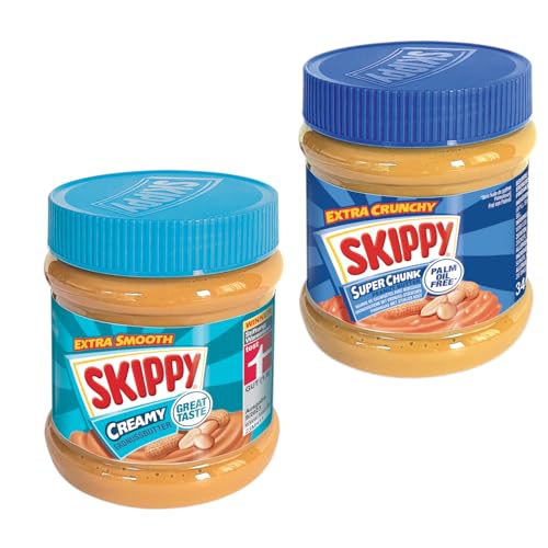 SKIPPY 2x 340g Erdnussbutter | 1x Creamy + 1x Crunchy | Peanutbutter Ohne Palmöl | Extra Smooth und Crunchy von "N/A"