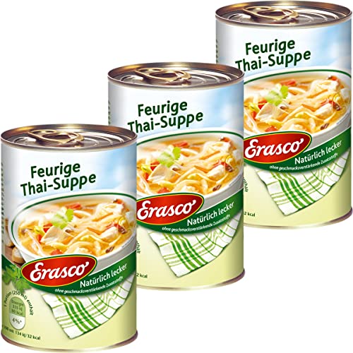 Erasco Feurige Thai Suppe mit Bambussprossen und Gemüse 390ml 3er Pack von N.V.