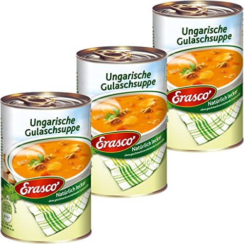 Erasco Ungarische Gulaschsuppe fein mit zartem Fleisch 390ml 3er Pack von N.V.