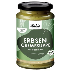 Erbsen-Cremesuppe mit Basilikum von NABA Feinkost