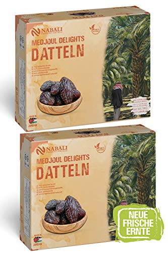 NABALI FAIRKOST 2KG Medjool - Medjoul Datteln Delight Qualität I 100% natürlich aromatisch frisch & vegan I Medjool Datteln ohne Konservierungsstoffe honigsüß & karamellig (2KG) von NABALI FAIRKOST FÜR ALLE