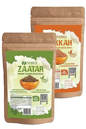 NABALI FAIR FOOD FÜR ALLE Zaatar und Dukkah Gewürze – Gewürzmischung nach Ottolenghi – Kräuter Gewürze aus dem Nahen Osten (je 100 g) von NABALI FAIRKOST FÜR ALLE