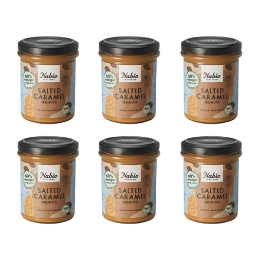 NABIO | Süßer Aufstrich Salted Caramel Erdnuss I vegan und ohne Palmöl I (6 x 175g) von NABIO
