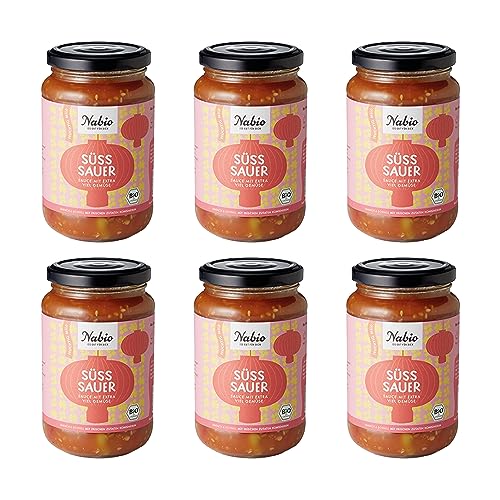 Nabio Reisglück "Süß Sauer Reissauce" mit viel Gemüse, Edamame, vegan, Bio Sauce Fertiggericht, 6er Pack (6 x 325 ml) von NABIO