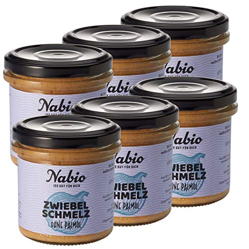 Nabio Zwiebelschmelz mit Apfel, Bio Brot-Aufstrich, Ohne Palmöl, vegan, 6er Pack (6 x 125 g) von NABIO