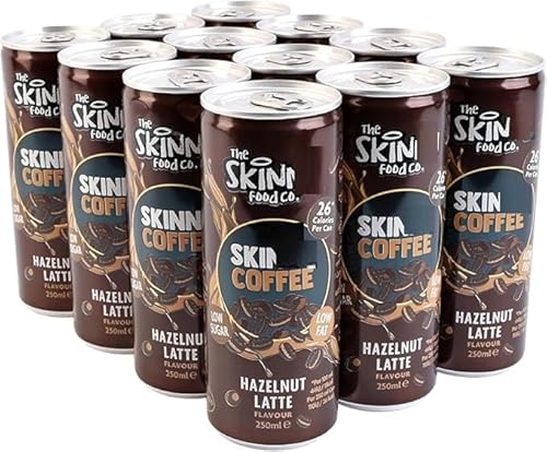 Food Co Skinny Coffee 12x250ml / Hazelnut Latte Low Sugar, Low Fat - 26 Kalorien pro Dose, trinkfertig - Ideal für einen gesunden Energieschub NAEM von NAEM