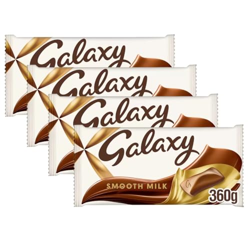 Galaxy Milchschokolade, 4 x 360 g – geeignet für Vegetarier | perfekt zum Teilen von NAEM