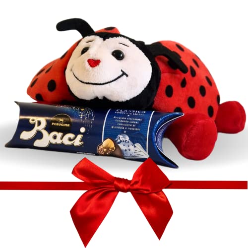 Baci Perugina Plüsch - Plüsch Marienkäfer 20 cm + Etui Baci Perugina 37,5 g - Geschenkverpackung (COCCINELLA) von NARAMAKI