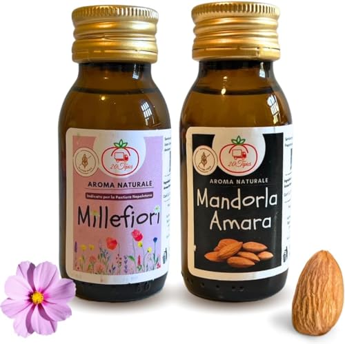 Natürliches Millefiori Würze für Desserts 60 ml + Bittermandel Würze für Desserts 60 ml - Ideal für neapolitanische Pastiera Ostern 2024 Natürliches Millefiori Würze für Desserts 60 ml + Bittermandel Würze für Desserts 60 ml - Ideal für neapolitanische Pastiera Ostern 2024 von NARAMAKI