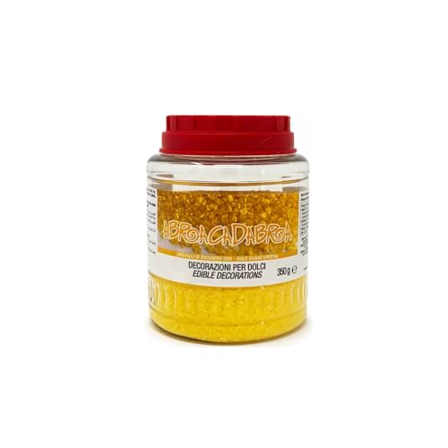 NatFood® | Goldzuckerkristalle - 350 Gr | Süße Dekorationen Joghurt-Eiscreme-Kuchen | Farbiges Zuckerglas von NATFOOD