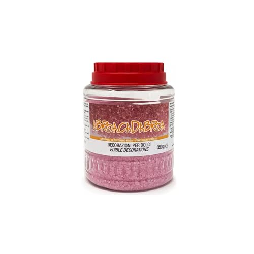 NatFood® | Rosa Zuckerkristalle - 350 Gr | Süße Dekorationen Joghurt-Eiscreme-Kuchen | Farbiges Zuckerglas von NATFOOD