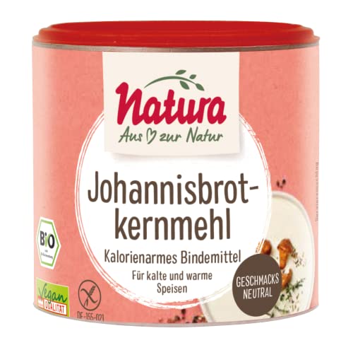 Natura Bio Johannisbrotkernmehl – 100 g – Kalorienarmes, pflanzliches Bindemittel – vegan und glutenfrei – zum Andicken und Binden - geschmacksneutral von Natura