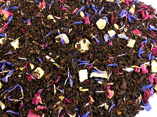 Black Spirit Schwarzer Tee Naturideen® 100g (Schwarztee verfeinert mit Ananas- und Bergamotte-Aroma sowie leuchtenden Kornblumenblüten und Rosenblüten) von NATURIDEEN