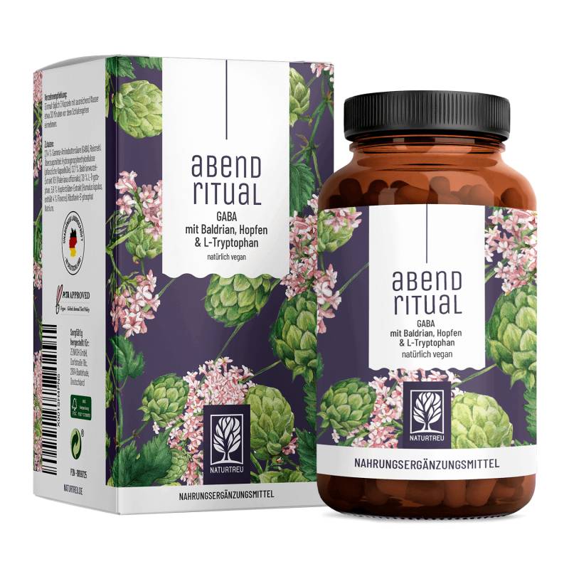 Abendritual: GABA mit Baldrian, Hopfen & L-Tryptophan - 1 Dose Abendritual (die meisten Kunden kaufen 2 Dosen) von NATURTREU