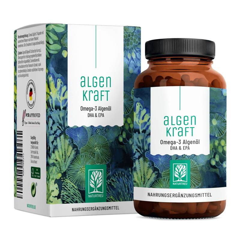 Algenkraft: Omega 3 Algenöl Kapseln - 1 Dose ALGENKRAFT KAPSELN (die meisten Kunden kaufen 2 Dosen) von NATURTREU