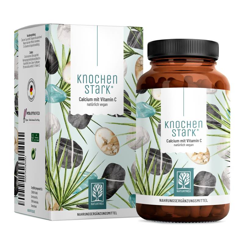 Knochenstark: Calcium Kapseln mit Vitamin C - 1 Dose Knochenstark (die meisten Kunden kaufen 2 Dosen) von NATURTREU