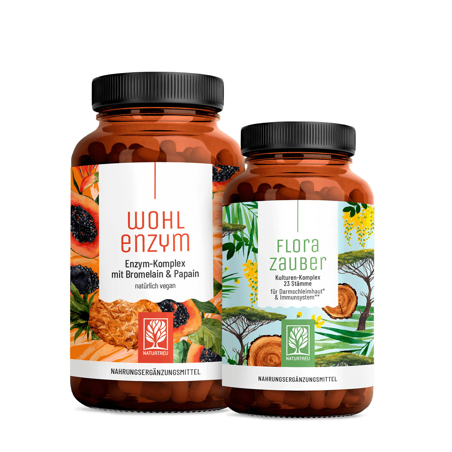Flora-Enzym-Paket: Kulturen- & Enzym-Komplex mit Bromelain & Papain Flora-Enzym-Paket: Kulturen- & Enzym-Komplex mit Bromelain & Papain von NATURTREU