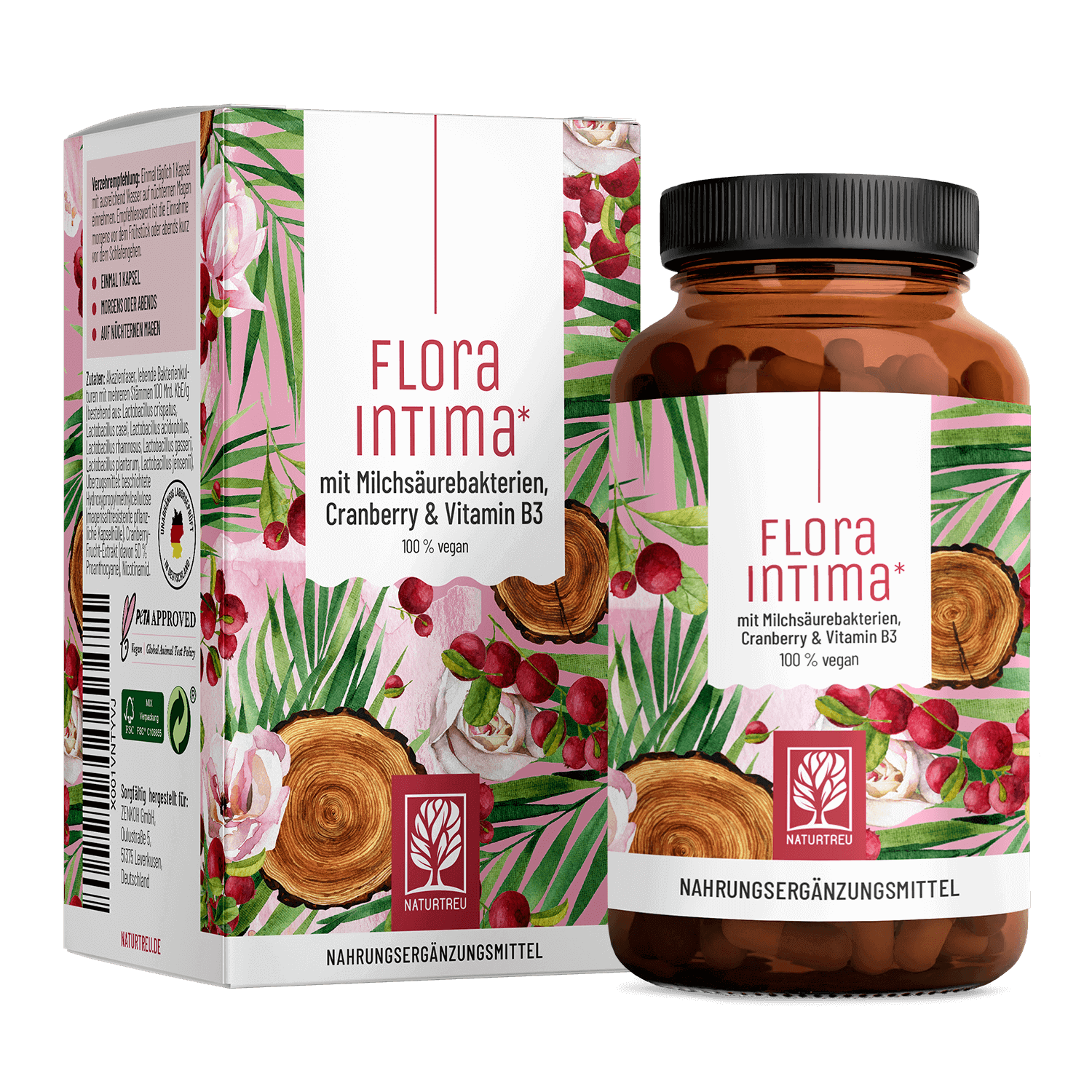 Floraintima: Milchsäurebakterien mit Cranberry & Vitamin B3 - 1 Dose FLORAINTIMA (die meisten Kunden kaufen 2 Dosen) von NATURTREU