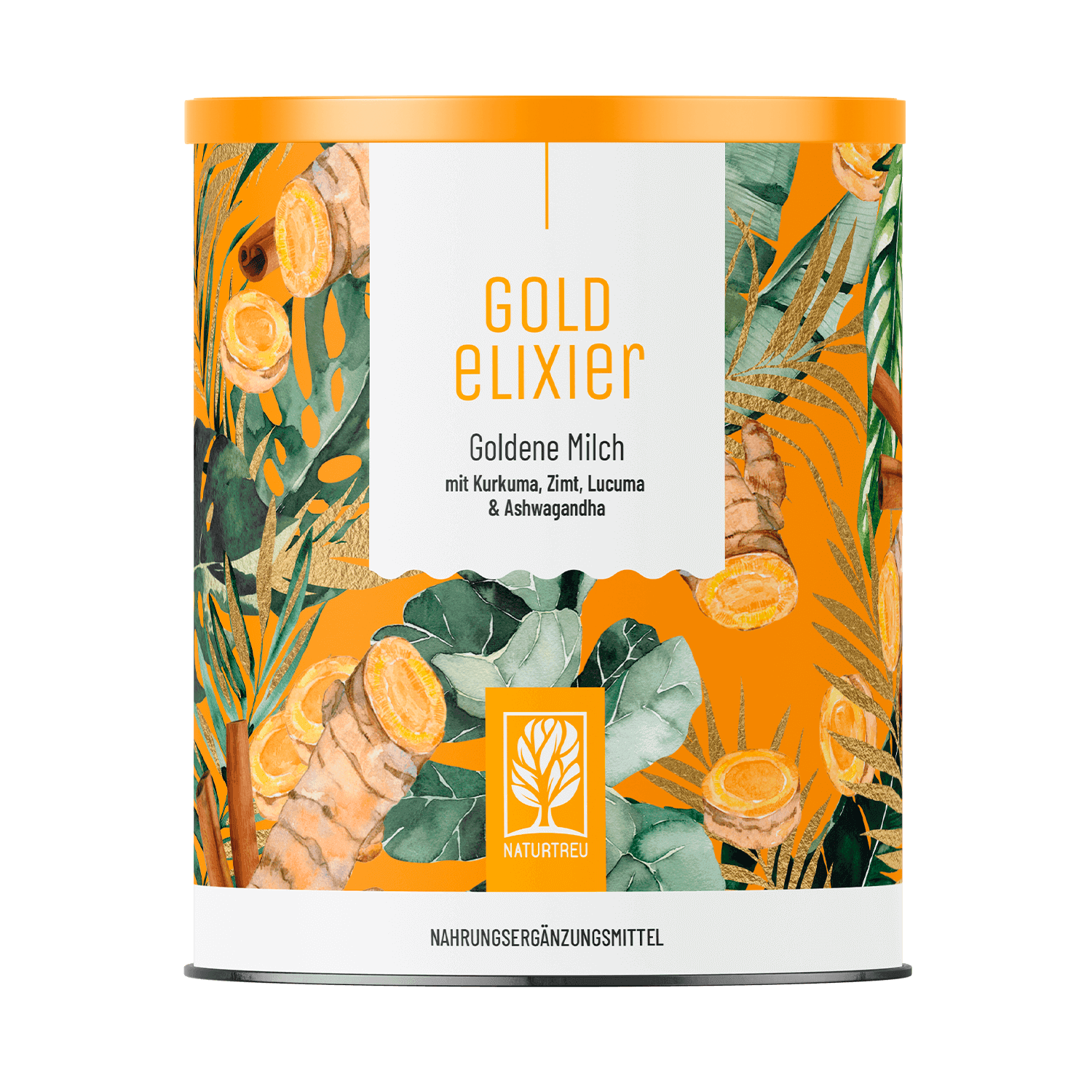 Goldelixier: Goldene Milch mit Kurkuma, Zimt, Lucuma & Ashwagandha - 1 Dose Goldelixier (die meisten Kunden kaufen 2 Dosen) von NATURTREU