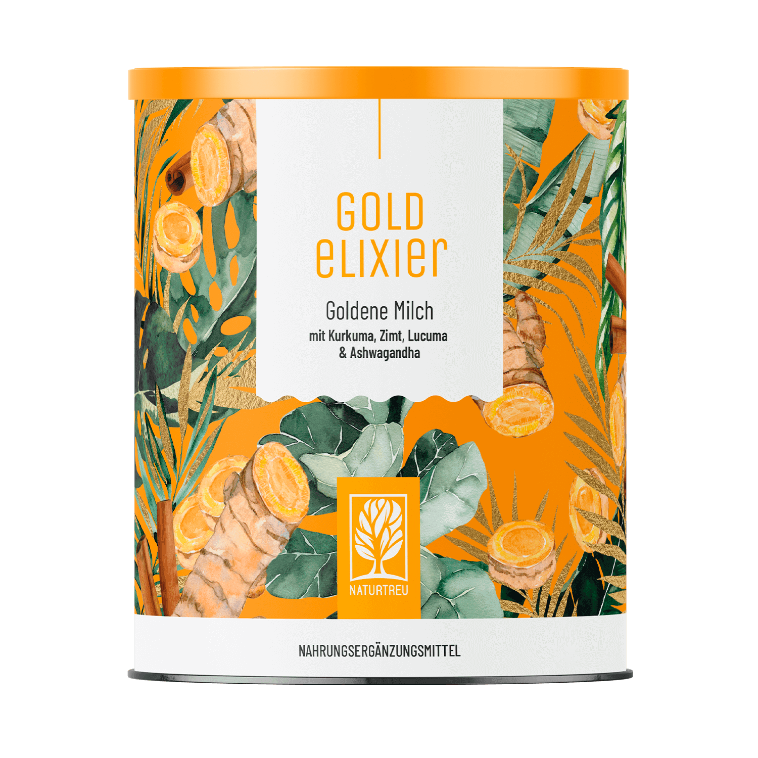 Goldelixier - Goldene Milch mit Kurkuma, Zimt, Lucuma & Ashwagandha - 1 Dose Goldelixier (die meisten Kunden kaufen 2 Dosen) von NATURTREU