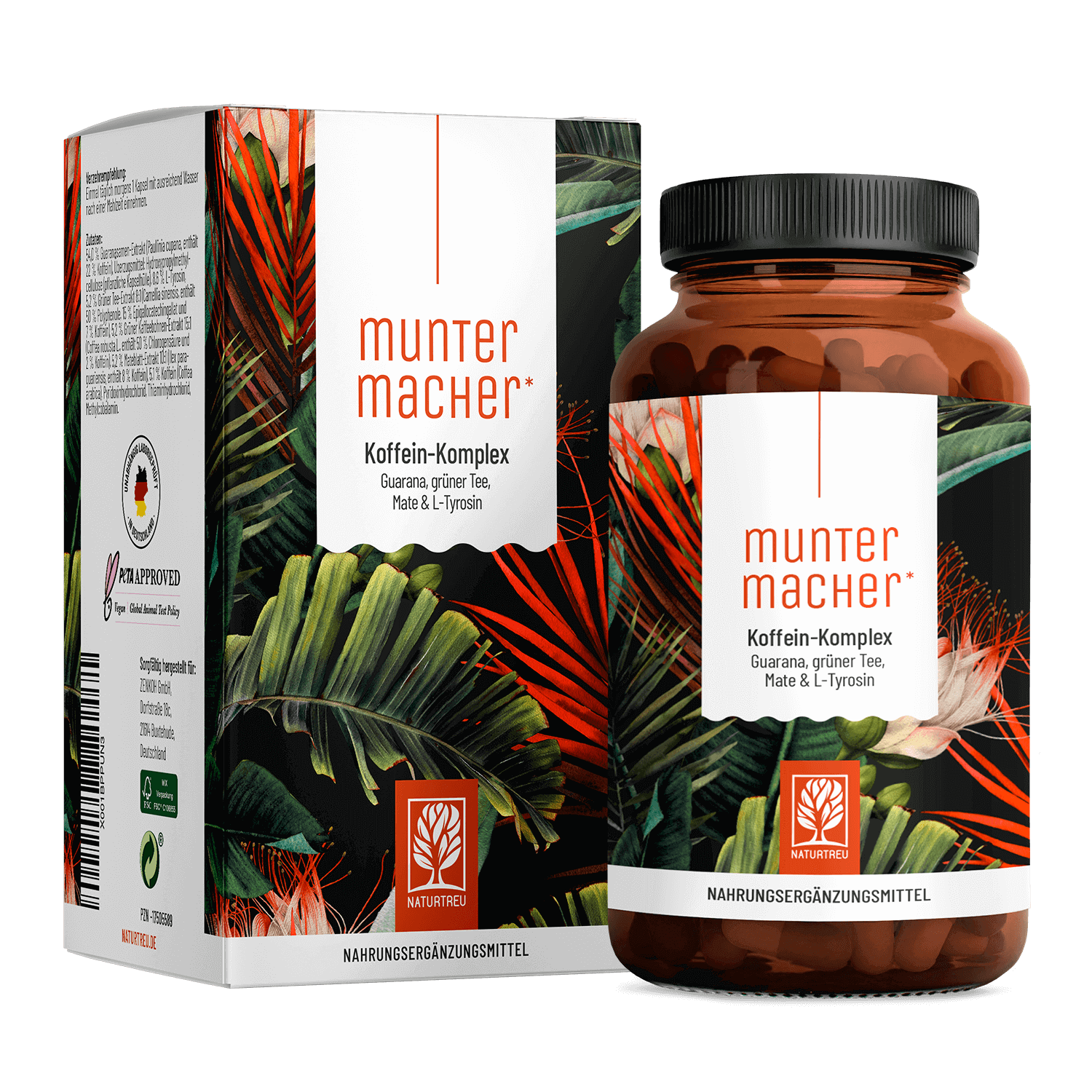 Muntermacher: Koffein-Komplex mit Guarana & Mate - 1 Dose Muntermacher (die meisten Kunden kaufen 2 Dosen) von NATURTREU