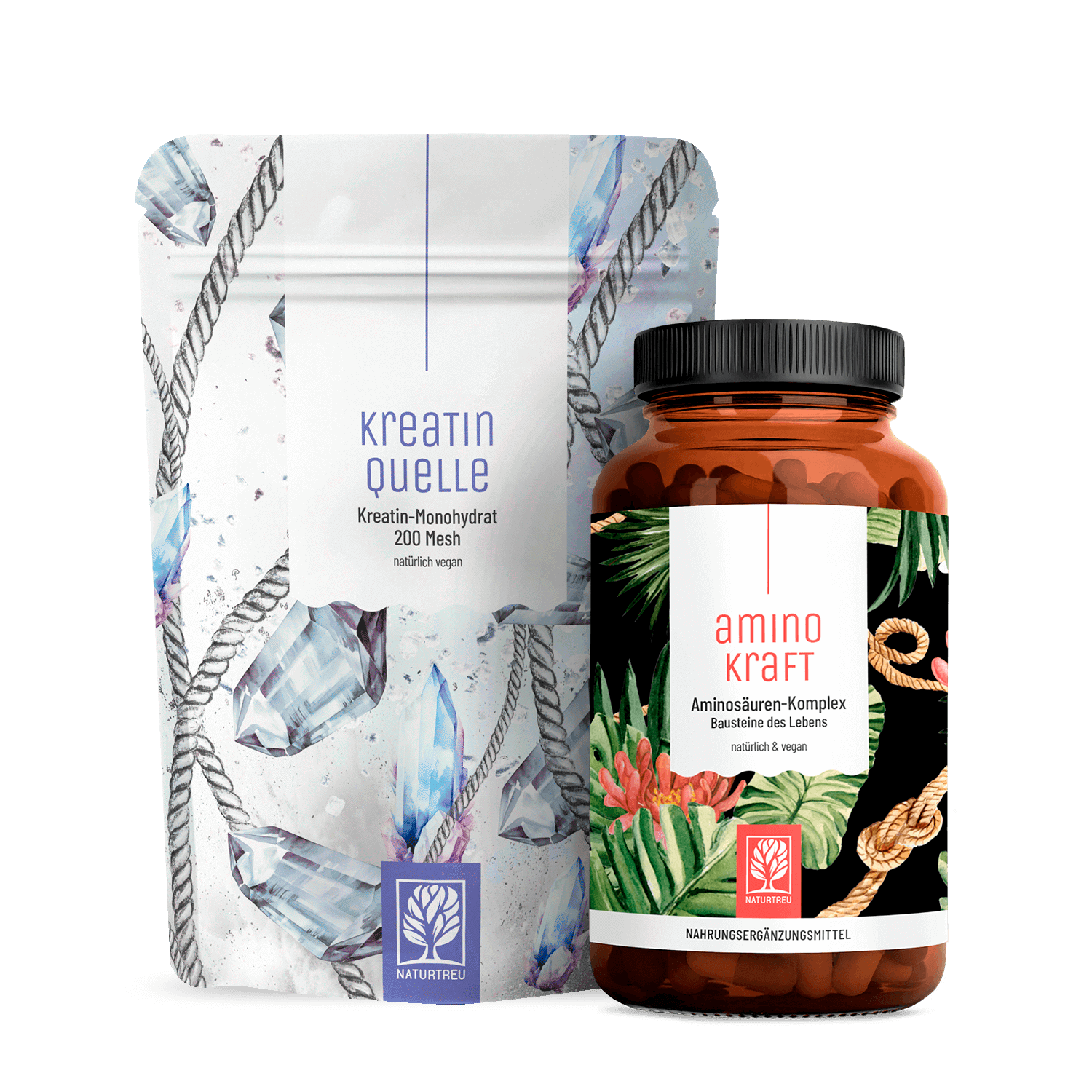 Kraft-Paket: Kreatin-Monohydrat & Aminosäuren-Komplex Kraft-Paket: Kreatin-Monohydrat & Aminosäuren-Komplex von NATURTREU