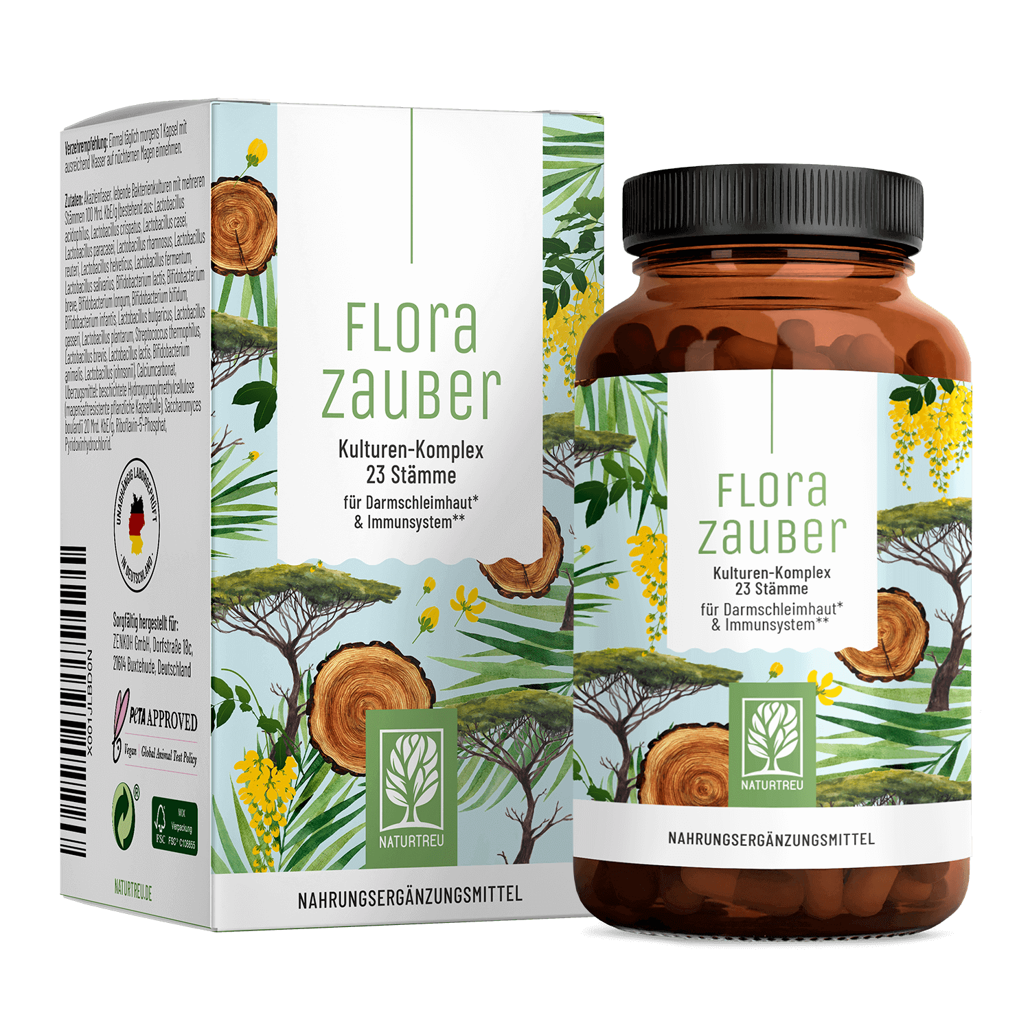 Florazauber: Kulturen-Komplex für den Darm* - 1 Dose Florazauber (die meisten Kunden kaufen 2 Dosen) von NATURTREU