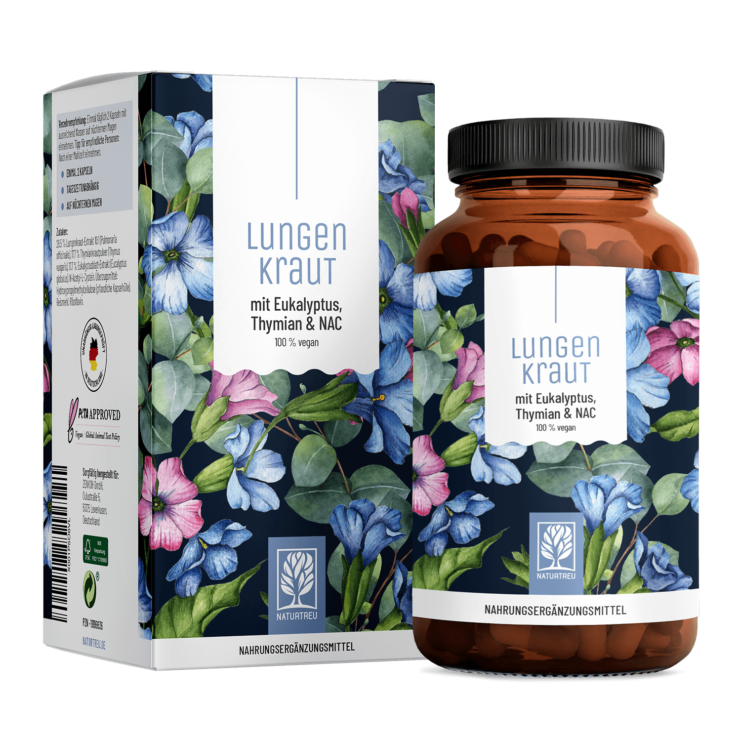 Lungenkraut: Mit Eukalyptus, Thymian & NAC - 1 Dose Lungenkraut (die meisten Kunden kaufen 2 Dosen) von NATURTREU