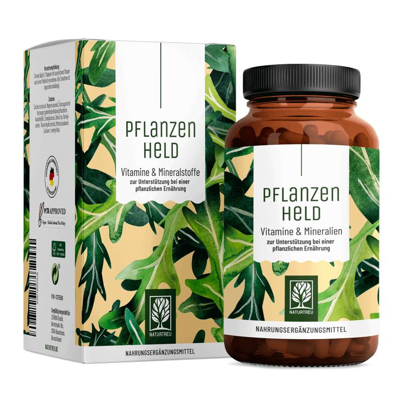Pflanzenheld: Mikronährstoff-Komplex für Veganer & Vegetarier - 1 Dose Pflanzenheld (die meisten Kunden kaufen 2 Dosen) von NATURTREU