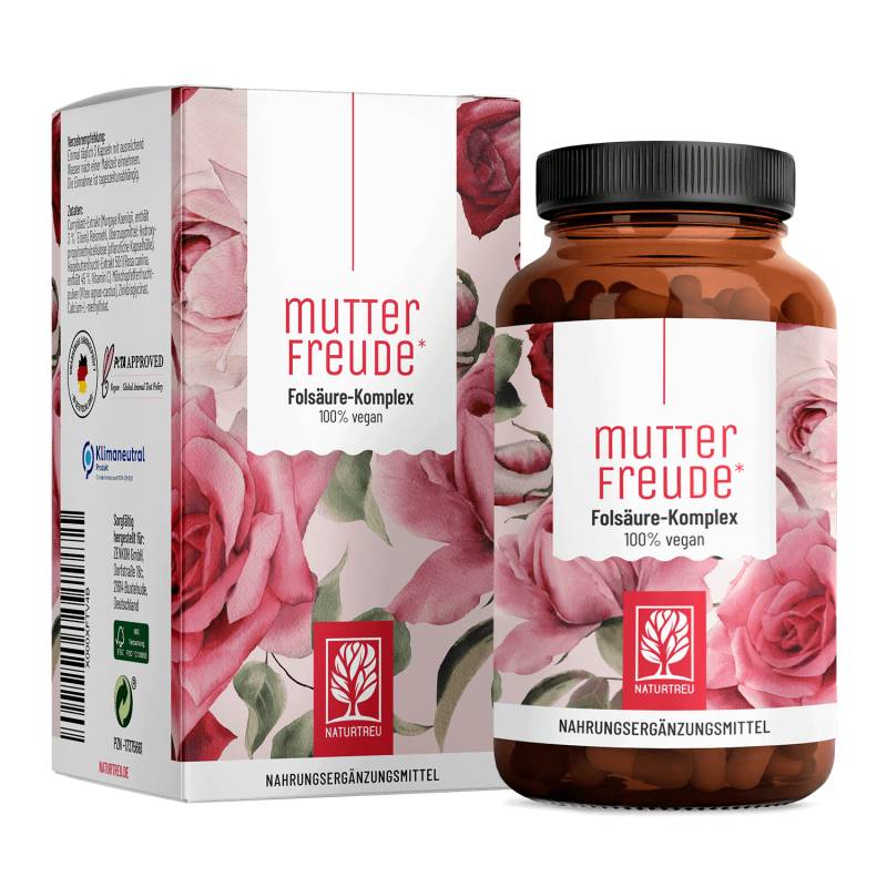 Mönchspfeffer Folsäure Komplex - Mutterfreude - 1 Dose Mutterfreude (die meisten Kunden kaufen 2 Dosen) von NATURTREU