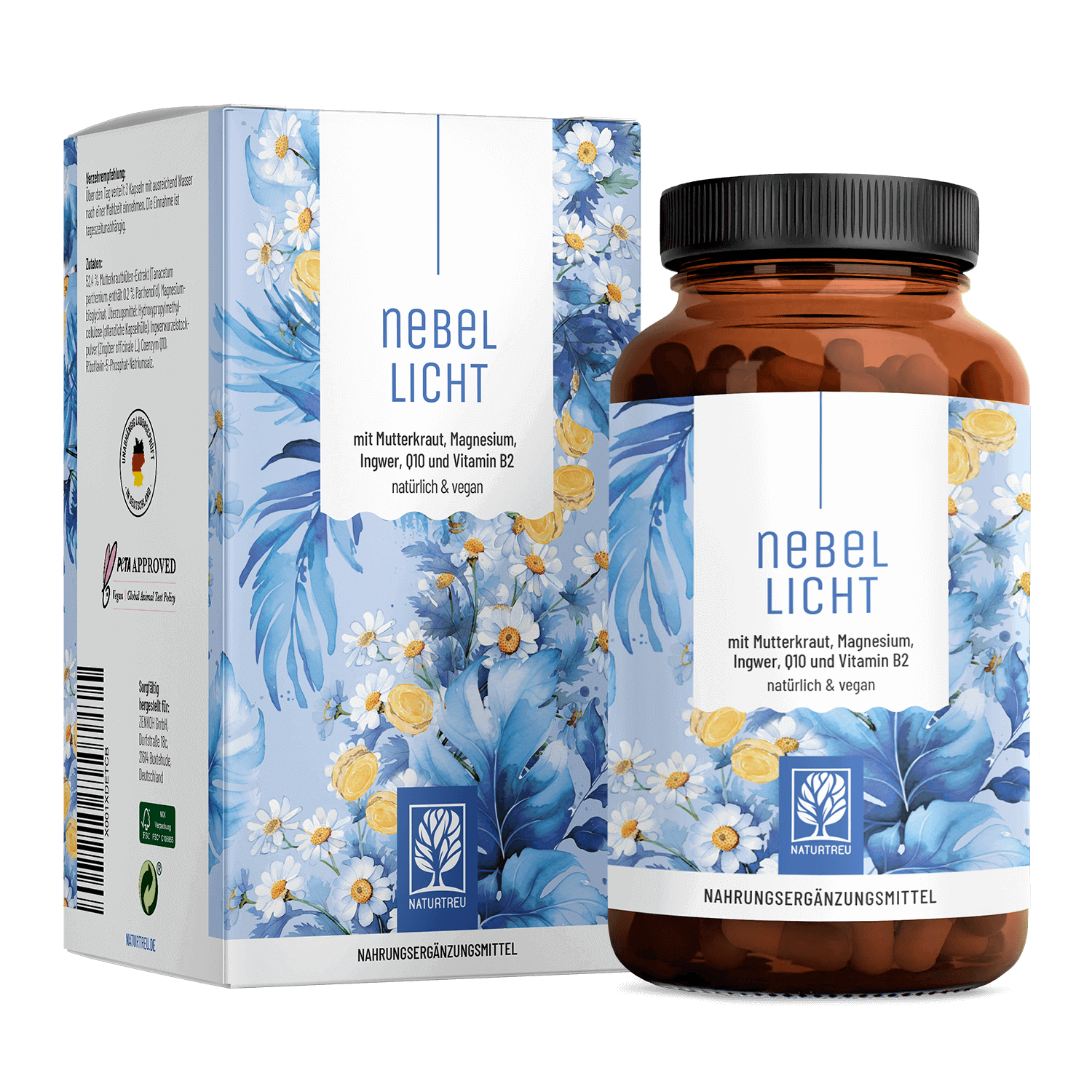 Nebellicht - Mit Mutterkrautblüten, Magnesium, Ingwer, Q10 & Vitamin B2 von NATURTREU