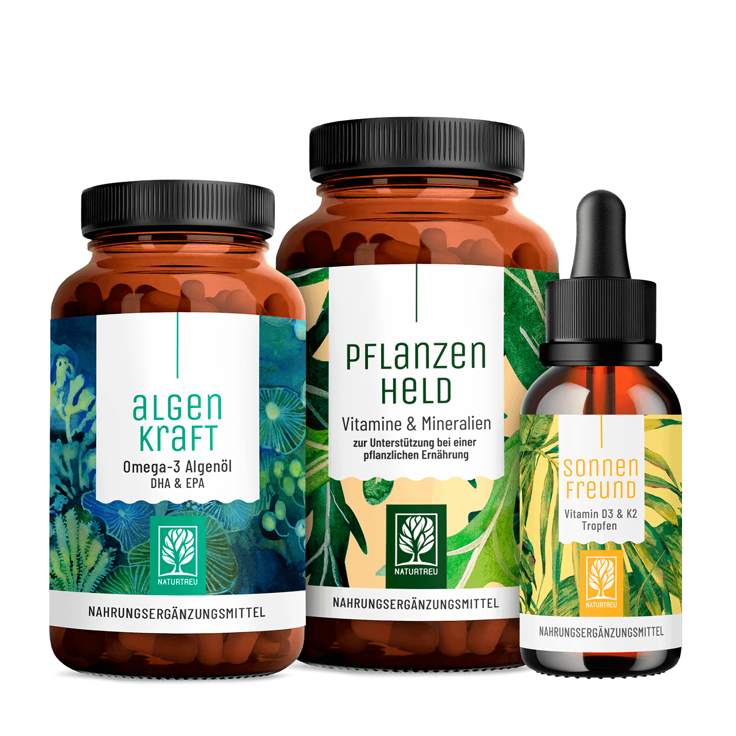 Pflanzliche Ernährung Paket - Sonnenfreund, Pflanzenheld & Algenkraft Pflanzliche Ernährung Paket - Sonnenfreund, Pflanzenheld & Algenkraft von NATURTREU