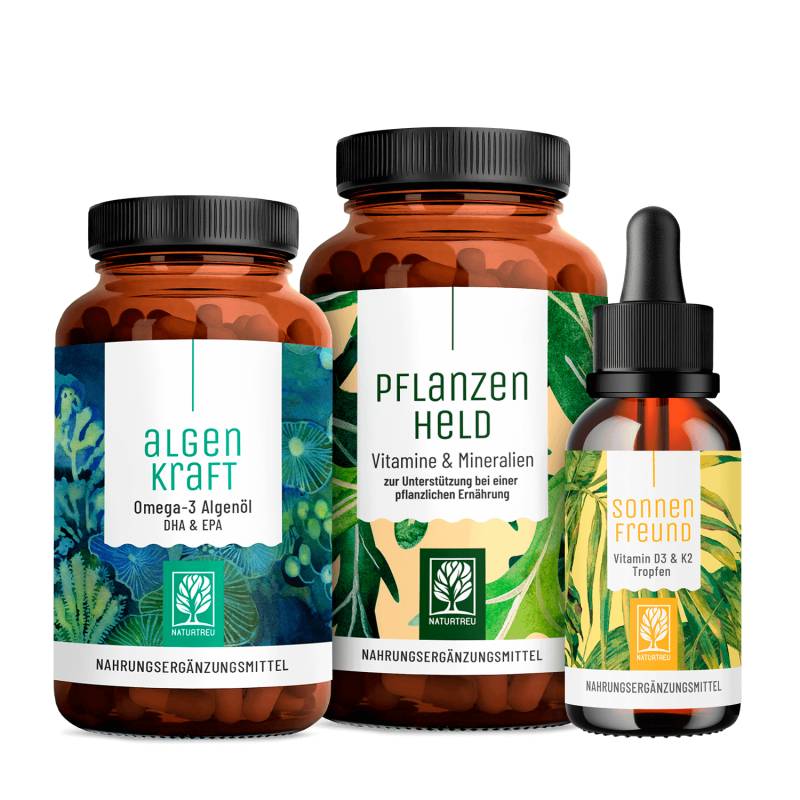 Pflanzliche Ernährung Paket - Sonnenfreund, Pflanzenheld & Algenkraft von NATURTREU