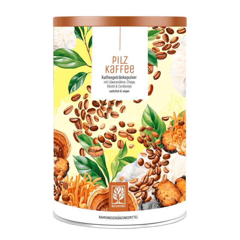 Pilzkaffee: Kaffeegetränkepulver mit Löwenmähne, Chaga, Reishi & Cordyceps von NATURTREU