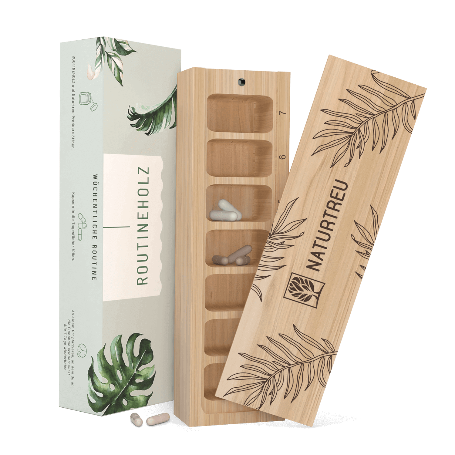 Routineholz 2.0 - 7 Tage Tablettenbox / Pillenbox Routineholz 2.0 - 7 Tage Tablettenbox / Pillenbox von NATURTREU
