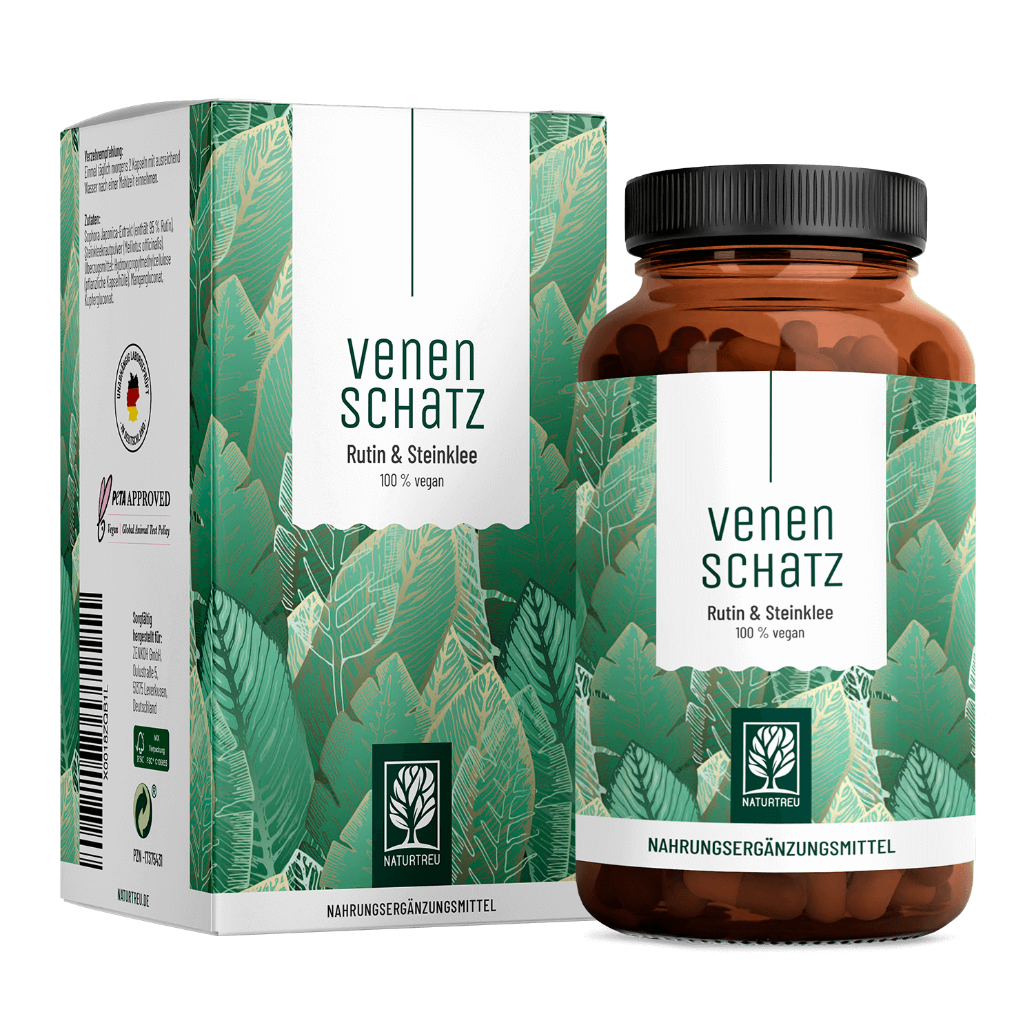 Rutin & Steinklee Komplex - Venenschatz - 1 Dose Venenschatz (die meisten Kunden kaufen 2 Dosen) von NATURTREU