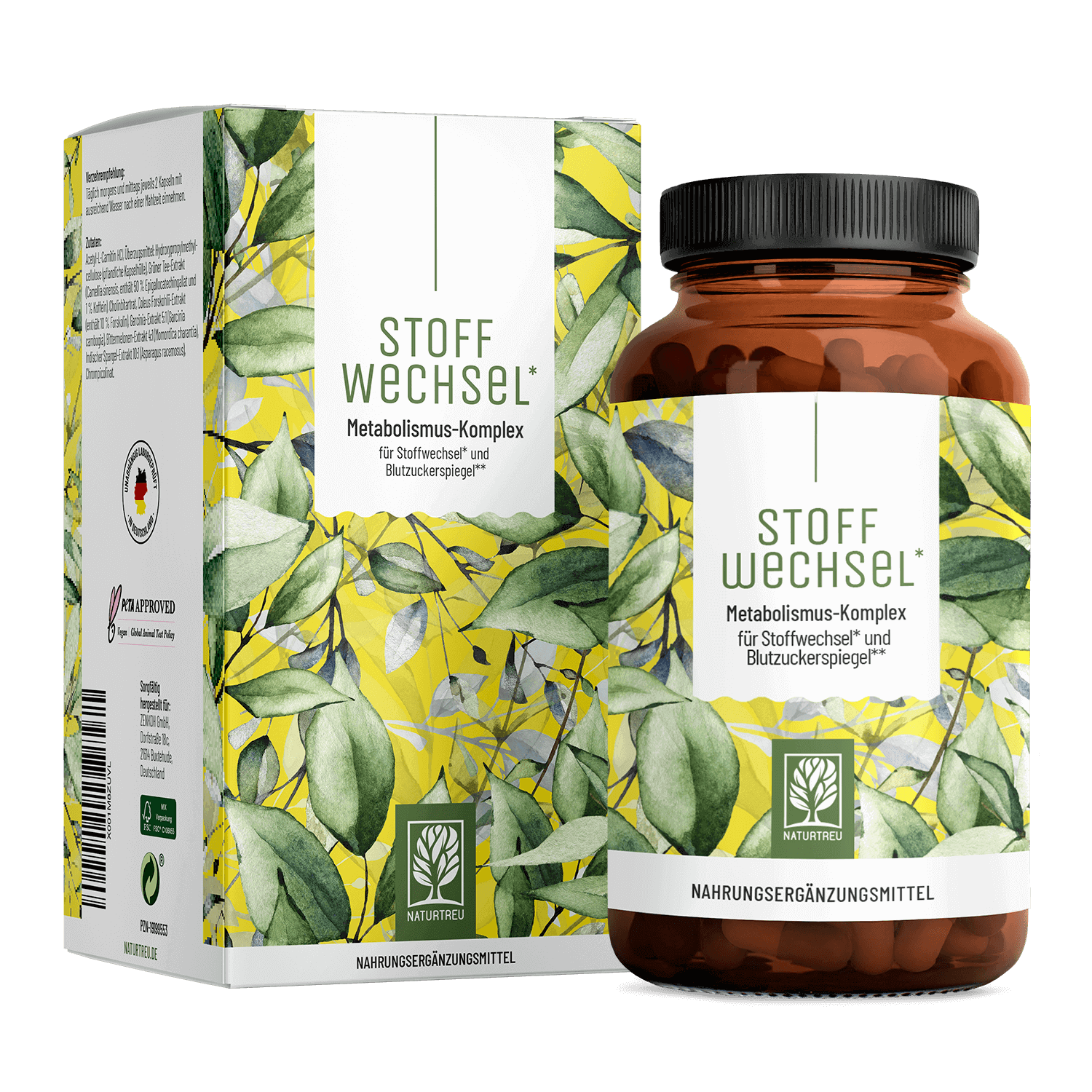 Stoffwechsel: Metabolismus-Komplex für Stoffwechsel* und Blutzuckerspiegel** - 1 Dose Stoffwechsel (die meisten Kunden kaufen 2 Dosen) von NATURTREU