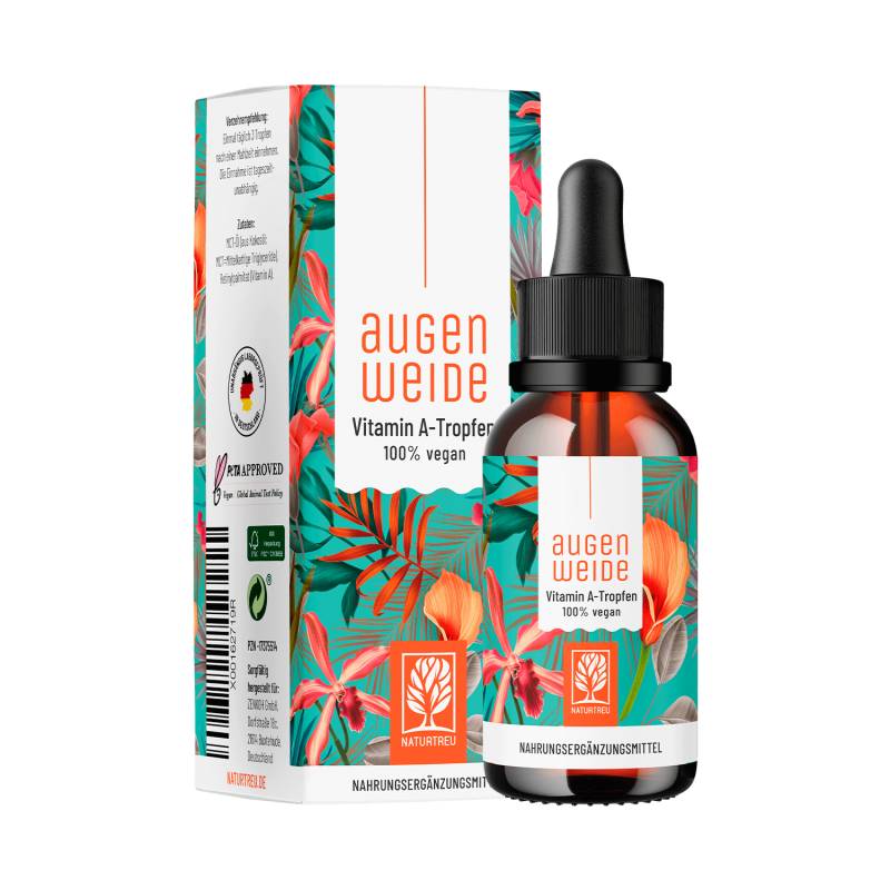 Augenweide: Vitamin A Tropfen hochdosiert - 1 Flasche Augenweide (die meisten Kunden kaufen 2 Flaschen) von NATURTREU