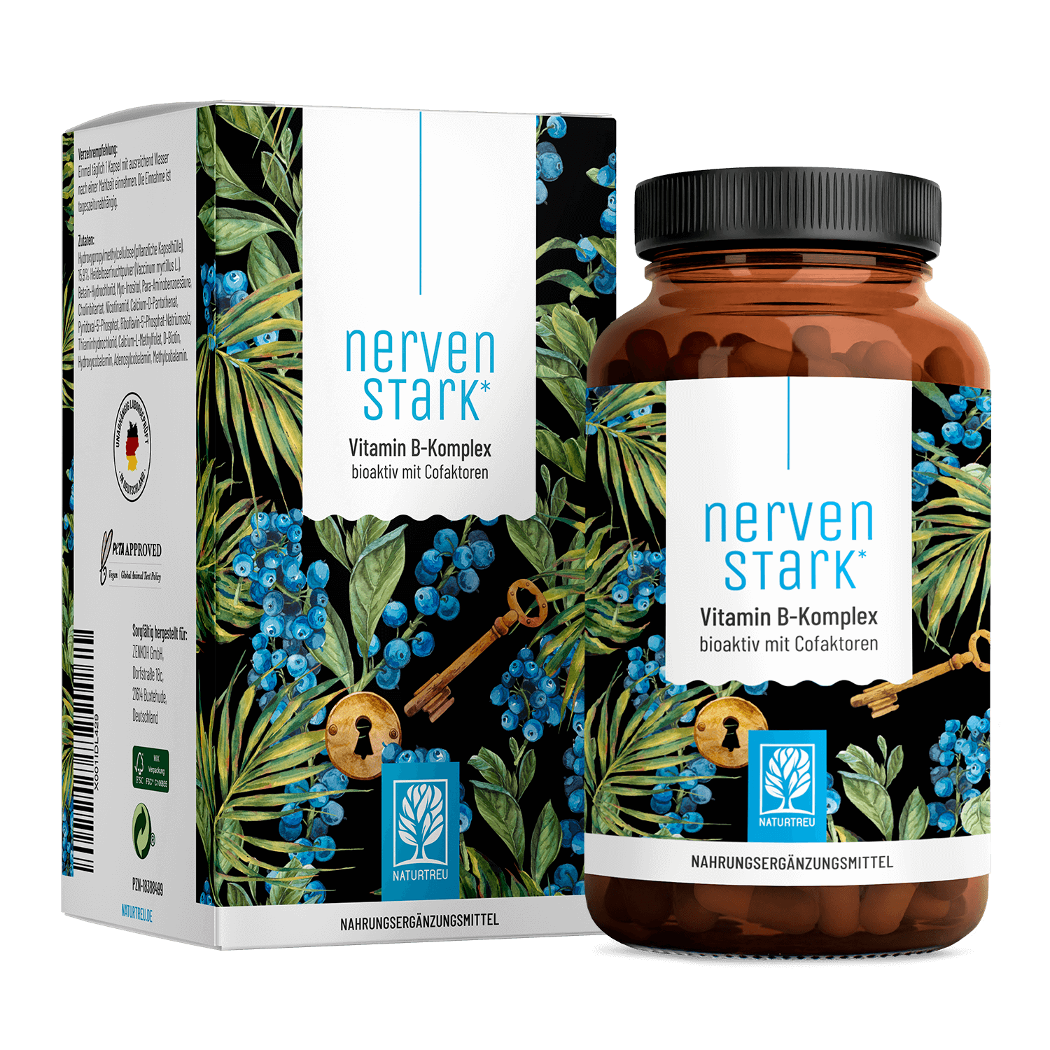 Nervenstark: Vitamin B-Komplex hochdosiert - 1 Dose Nervenstark (die meisten Kunden kaufen 2 Dosen) von NATURTREU