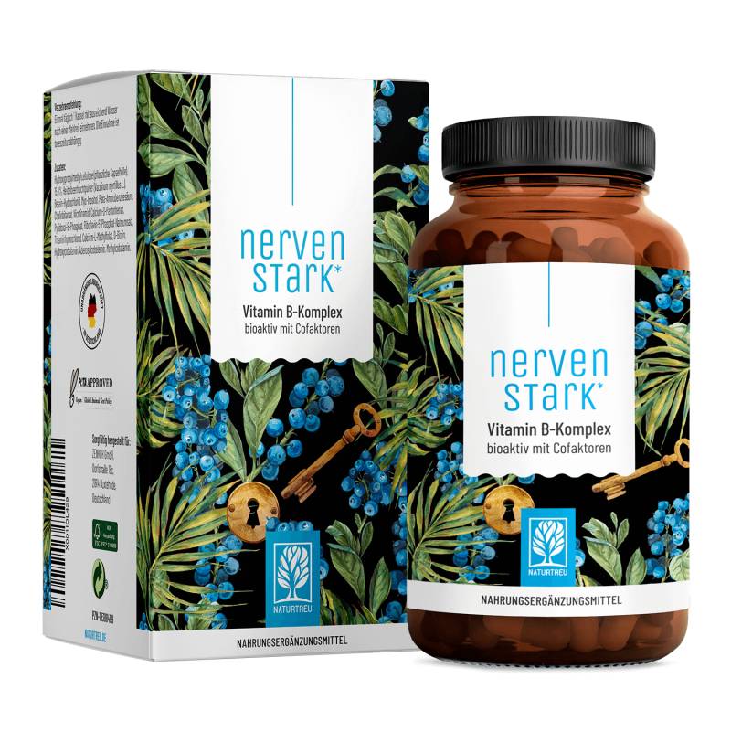 Nervenstark: Vitamin B-Komplex hochdosiert - 1 Dose Nervenstark (die meisten Kunden kaufen 2 Dosen) von NATURTREU